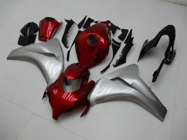 Carenagens Moto Honda CBR1000RR 2008-2011 - Prata Vermelho Castanho