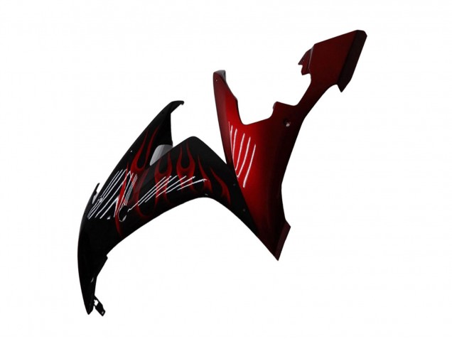 Carenagens Moto Yamaha YZF R1 2004-2006 - Preto Brilhante Vermelho Chama