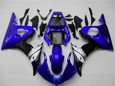 Carenagens Moto Yamaha YZF R6 2003-2004 - Azul Branco Preto Brilhante