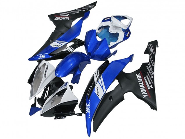 Carenagens Moto Yamaha YZF R6 2008-2016 - Branco Azul Preto Fosco Yamalube