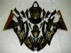 Carenagens Moto Yamaha YZF R6 2008-2016 - Preto Brilhante Ouro Chama