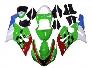 Carenagens Moto Kawasaki ZX6R 2005-2006 - Branco Verde Azul Vermelho Preto