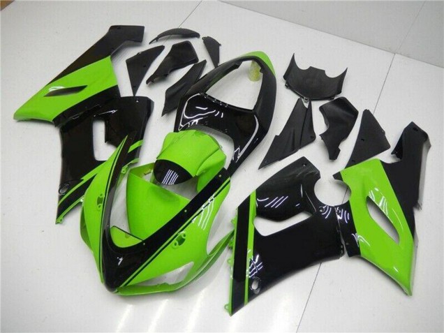 Carenagem Moto Kawasaki ZX6R 2005-2006 - Verde Preto Brilhante