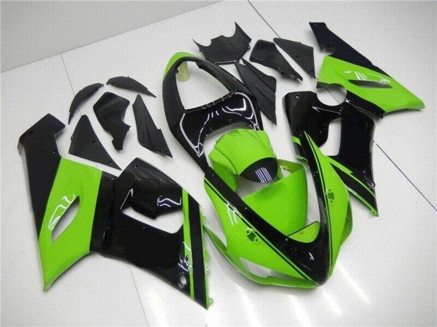 Carenagem Moto Kawasaki ZX6R 2005-2006 - Verde Preto Brilhante