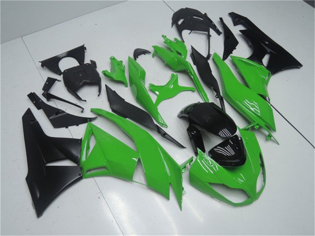 Kits Carenagem Moto Kawasaki ZX6R 2009-2012 - Verde Preto Brilhante