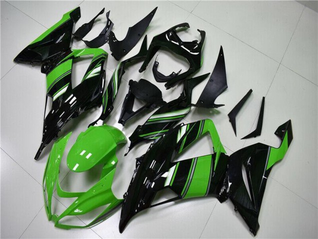 Carenagem Moto Kawasaki ZX6R 2013-2018 - Verde Preto Brilhante
