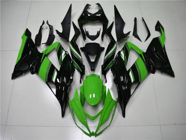 Carenagem Moto Kawasaki ZX6R 2013-2018 - Verde Preto Brilhante