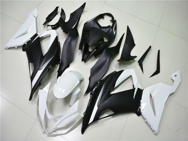 Carenagens ABS Kawasaki ZX6R 2013-2018 - Branco Preto Fosco