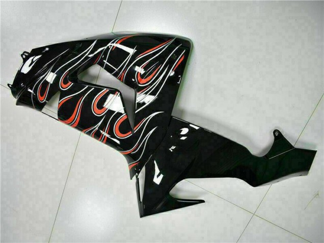 Kits Carenagem Moto Kawasaki ZX10R 2006-2007 - Preto Brilhante Vermelho Chama