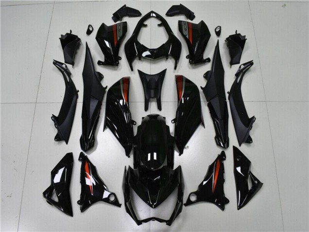 Carenagens Moto Kawasaki Z800 2013-2018 - Preto Brilhante Vermelho Prata