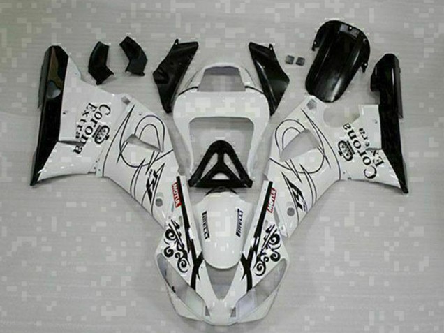 Carenagens Moto Yamaha YZF R1 2000-2001 - Branco Preto Corona Extra