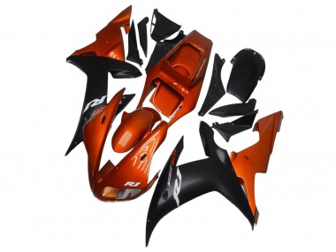 Carenagens Moto Yamaha YZF R1 2002-2003 - Laranja Preto Fosco