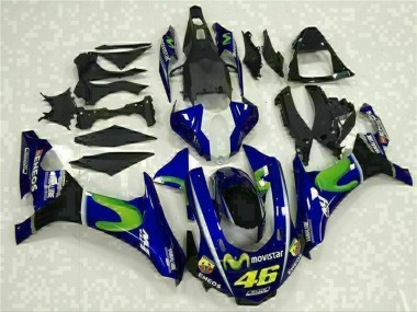 Carenagens Moto Yamaha YZF R1 2015-2019 - Azul Prata Preto Verde MoviStar