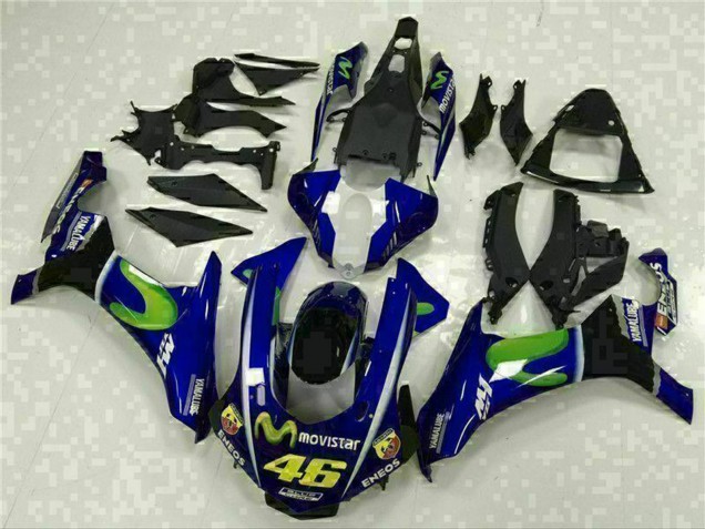 Carenagens Moto Yamaha YZF R1 2015-2019 - Azul Prata Preto Verde MoviStar