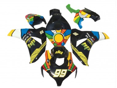 Carenagens Moto Honda CBR1000RR 2008-2011 - Azul Amarelo Verde Vermelho Preto Roda das Cores 99