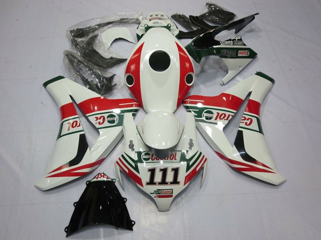 Carenagens Moto Honda CBR1000RR 2008-2011 - Branco Vermelho Verde Castrol 111