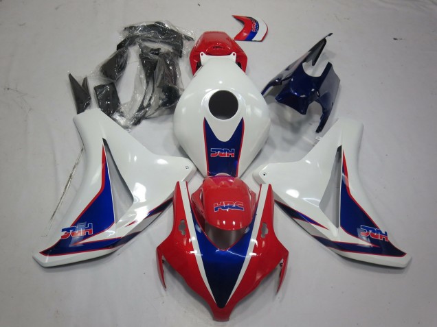 Carenagens Moto Honda CBR1000RR 2008-2011 - Branco Vermelho Azul HRC Estilo