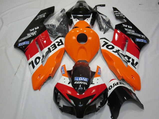 Kit Carenagens Moto Honda CBR1000RR 2004-2005 - Laranja Branco Vermelho Preto Brilhante Repsol
