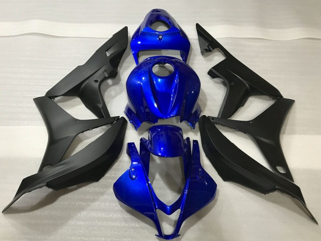 Kits Carenagem Moto Honda CBR600RR 2007-2008 - Azul Preto Fosco