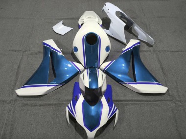 Carenagens Moto Honda CBR1000RR 2008-2011 - Branco Azul Pérola Brilhante