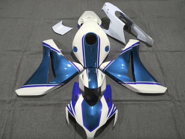 Carenagens Moto Honda CBR1000RR 2008-2011 - Branco Azul Pérola Brilhante