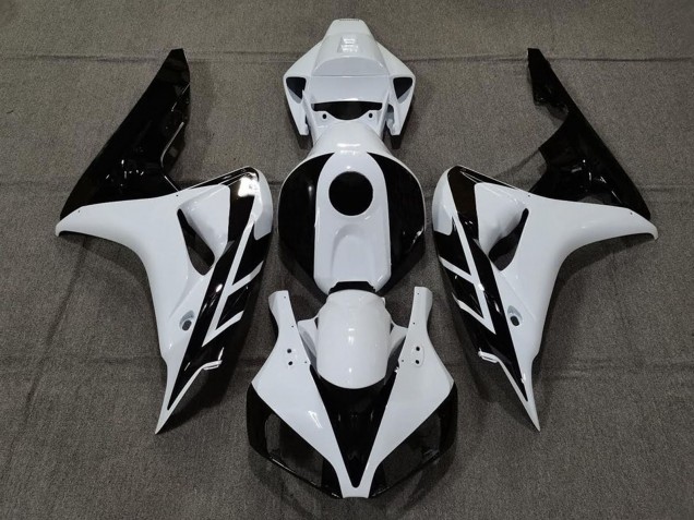 Carenagem Moto Honda CBR1000RR 2006-2007 - Branco Preto Brilhante