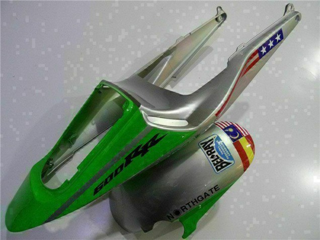 Carenagem Moto Honda CBR600RR 2003-2004 - Prata Verde Preto Brilhante