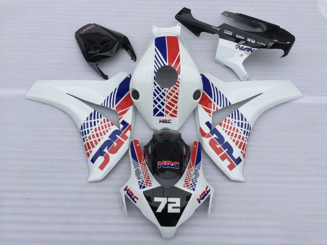 Carenagens Moto Honda CBR1000RR 2008-2011 - Branco Azul Vermelho HRC 72