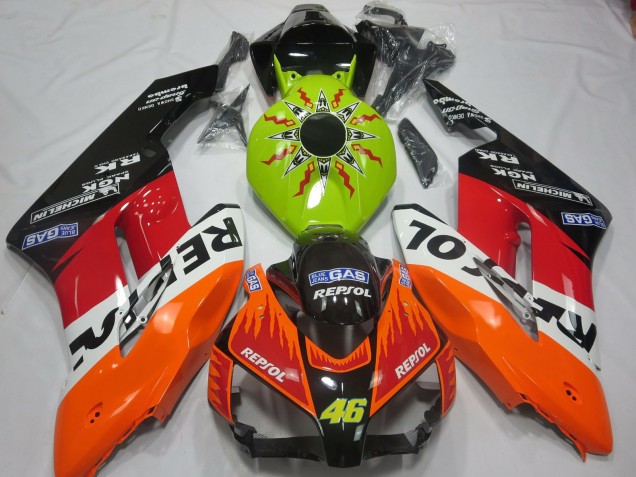 Carenagens Moto Honda CBR1000RR 2004-2005 - Verde Limão Laranja Branco Vermelho Preto Brilhante Rossi Repsol
