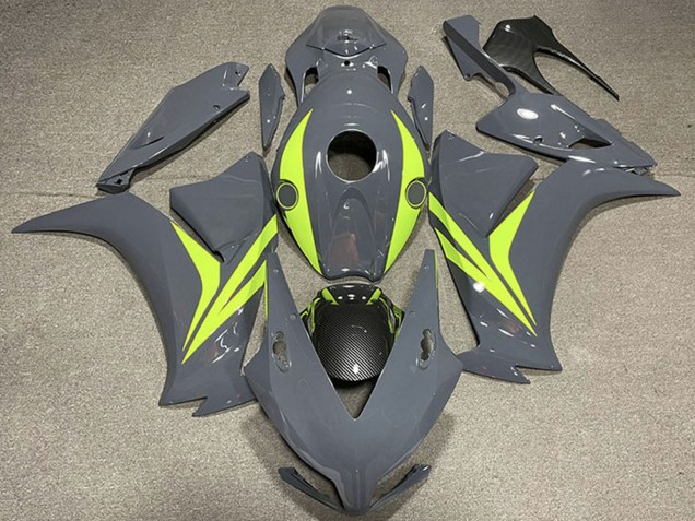 Carenagens Moto Honda CBR1000RR 2012-2016 - Nardo Cinzento Fluo Amarelo Fibra de Carbono