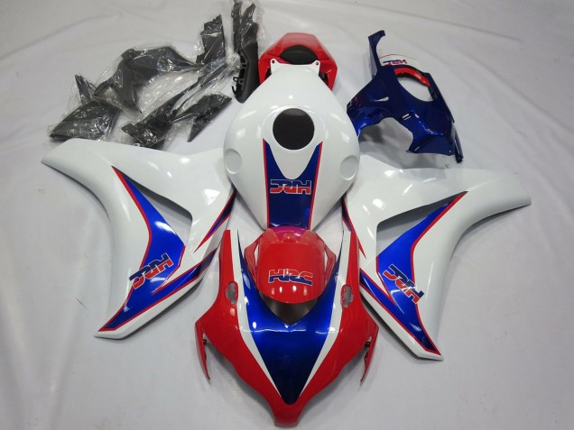 Carenagens Moto Honda CBR1000RR 2008-2011 - Branco Azul Vermelho HRC OEM Estilo