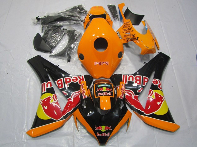 Carenagens Moto Honda CBR1000RR 2008-2011 - Laranja Amarelo Preto Brilhante Red Bull