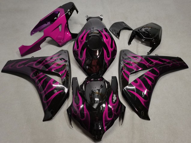 Carenagens Moto Honda CBR1000RR 2008-2011 - Preto Brilhante Rosa Chama
