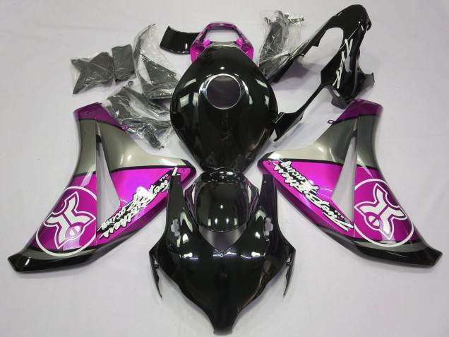 Carenagens Moto Honda CBR1000RR 2008-2011 - Cinzento Rosa Preto Brilhante
