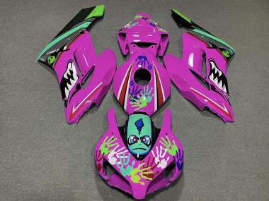 Carenagens Moto Honda CBR1000RR 2004-2005 - Rosa Verde Preto Tubarão