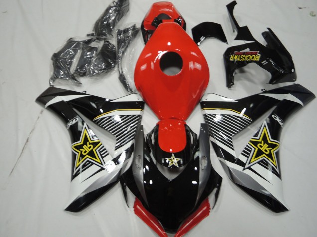 Carenagens Moto Honda CBR1000RR 2008-2011 - Branco Vermelho Preto Brilhante RockStar Estilo