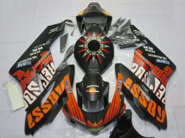 Carenagens Moto Honda CBR1000RR 2004-2005 - Preto Fosco Laranja Rossi