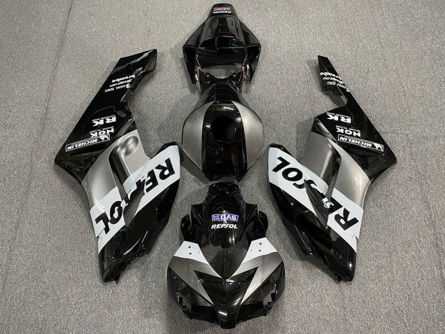 Carenagens Moto Honda CBR1000RR 2004-2005 - Prata Branco Preto Brilhante Repsol