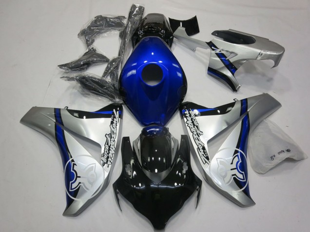 Carenagens Moto Honda CBR1000RR 2008-2011 - Prata Azul Preto Brilhante
