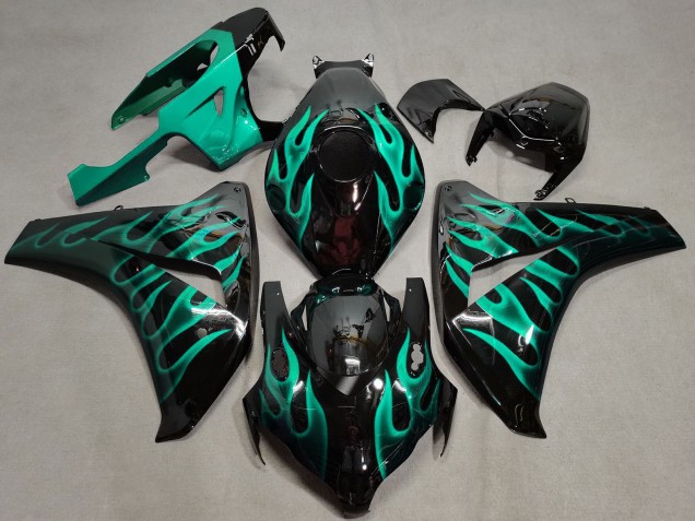 Carenagens Moto Honda CBR1000RR 2008-2011 - Preto Brilhante Verde Chama