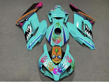 Carenagens Moto Honda CBR1000RR 2004-2005 - Azul Petróleo Laranja Rosa Preto Tubarão