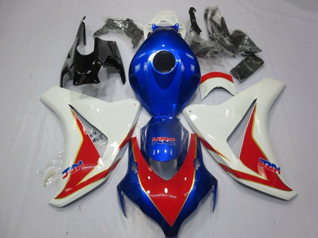 Carenagens Moto Honda CBR1000RR 2008-2011 - Branco Azul Vermelho HRC