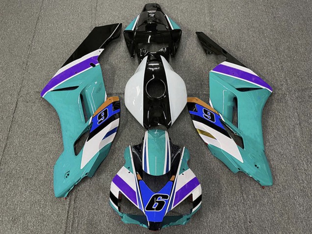 Carenagens Moto Honda CBR1000RR 2004-2005 - Branco Azul Petróleo Roxo Preto 6