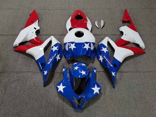 Carenagens Moto Honda CBR600RR 2007-2008 - Branco Azul Vermelho Bandeira Americana