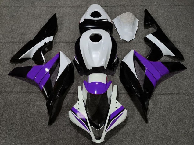 Carenagens Moto Honda CBR600RR 2007-2008 - Branco Roxo Preto Brilhante