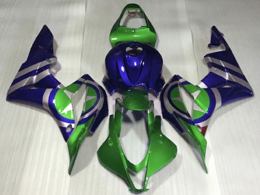 Carenagens Moto Honda CBR600RR 2007-2008 - Azul Verde Prata Captain America