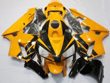 Carenagens Moto Honda CBR600RR 2005-2006 - Luminoso Laranja Preto Brilhante Estilo