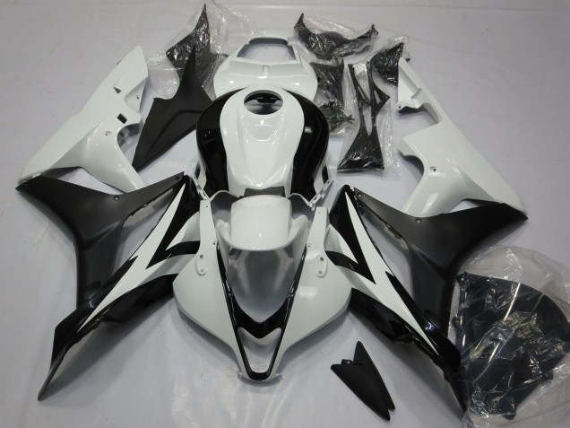 Kits Carenagem Moto Honda CBR600RR 2007-2008 - Branco Preto Fosco