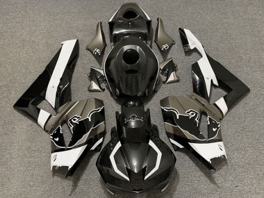 Carenagens Moto Honda CBR600RR 2013-2023 - Preto Fibra de Carbono Branco Touro