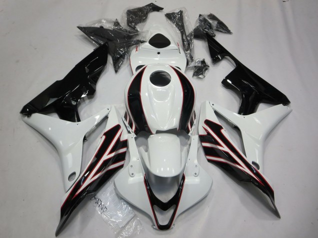 Carenagens Moto Honda CBR600RR 2007-2008 - Branco Preto Brilhante OEM Estilo
